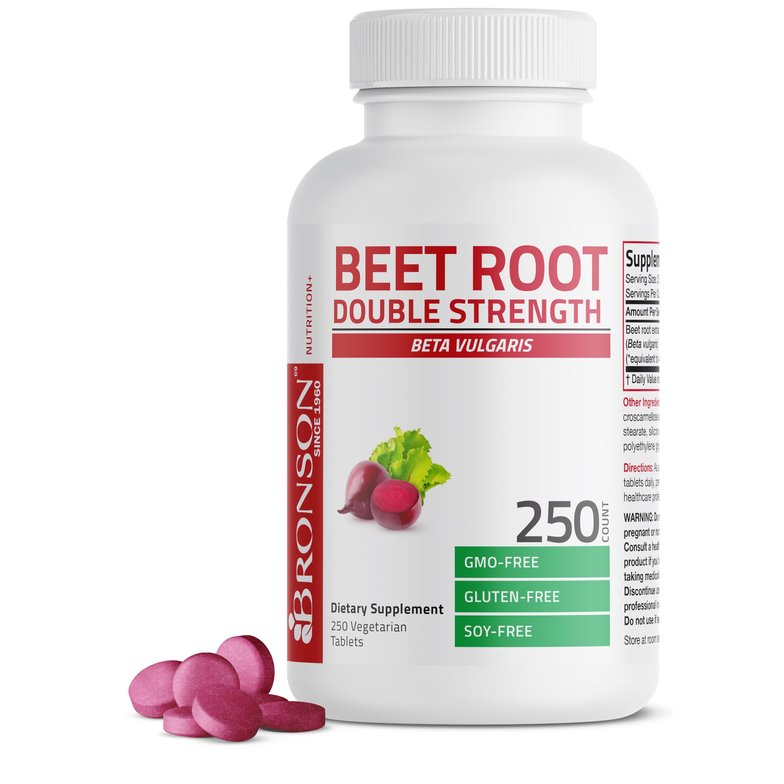 Bronson Beet Root Double Strength supplement front view