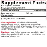 Bronson Beet Root Extract 290g displayed with a glass of water
