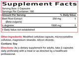 Bronson Beet Root + L-Arginine 2000mg capsules with measuring spoon