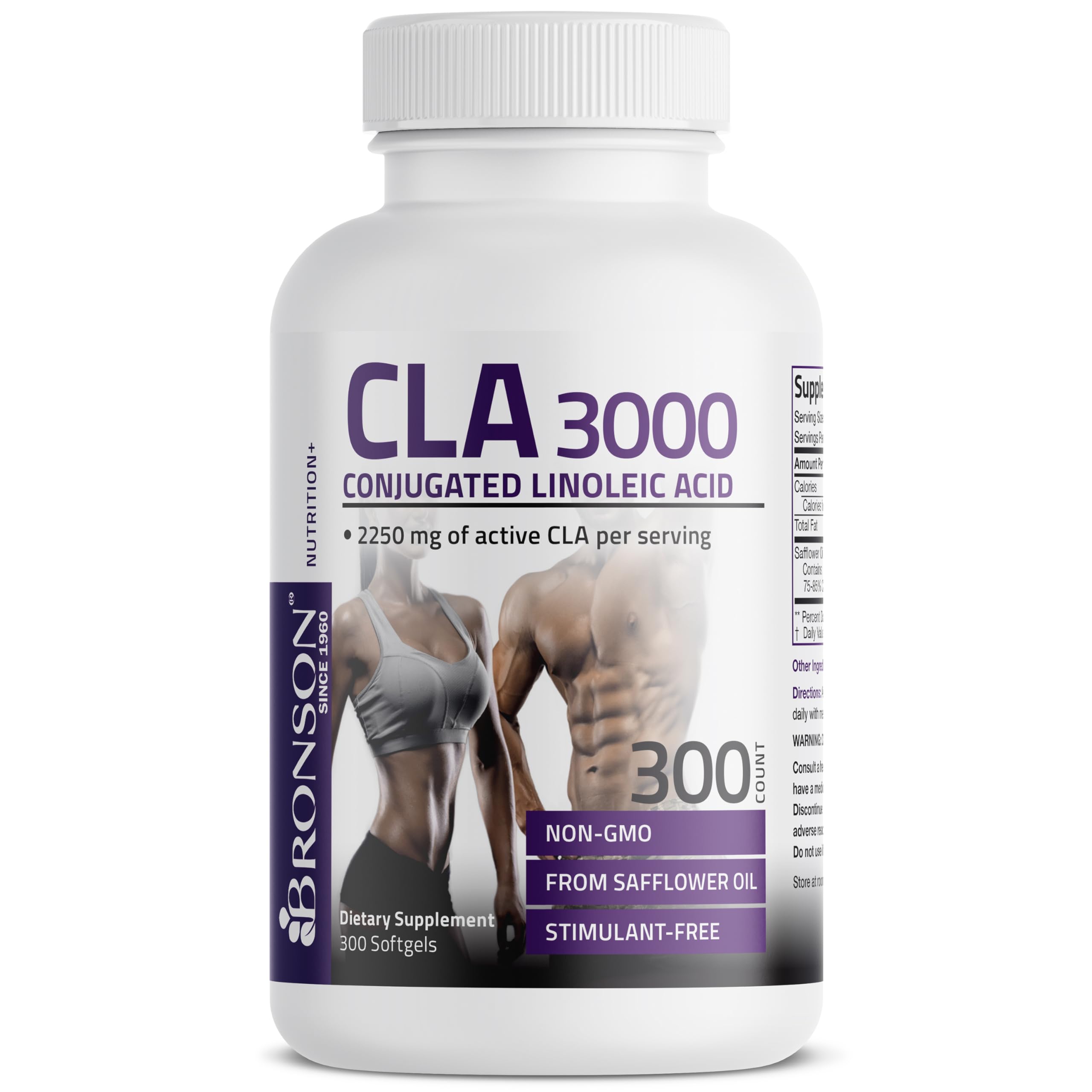 Bronson CLA Softgels with a measuring spoon for dosage