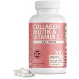 Bronson Collagen Biotin & Vitamin C tablet bottle front view