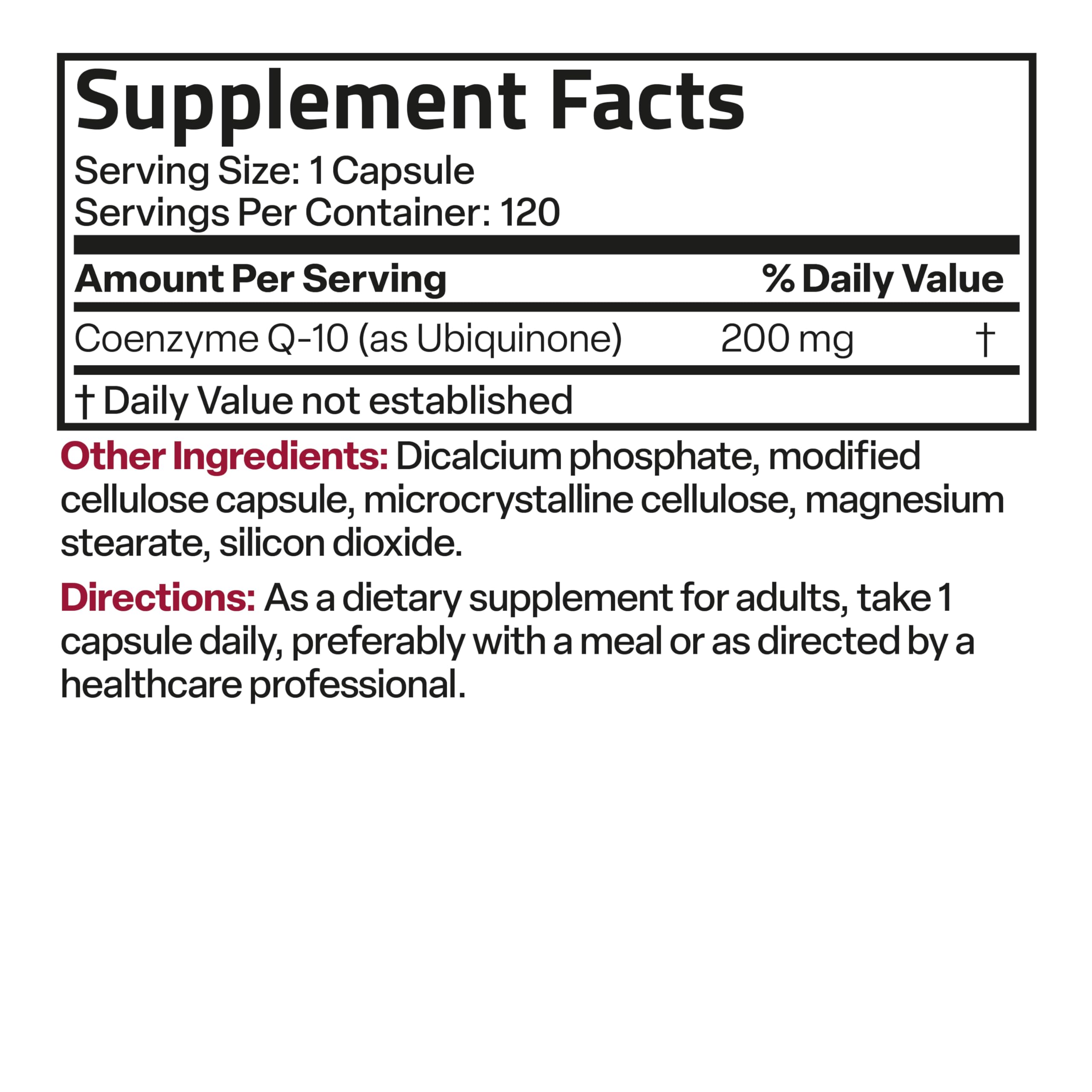 Bronson CoQ10 200mg vegetarian capsules packaging details