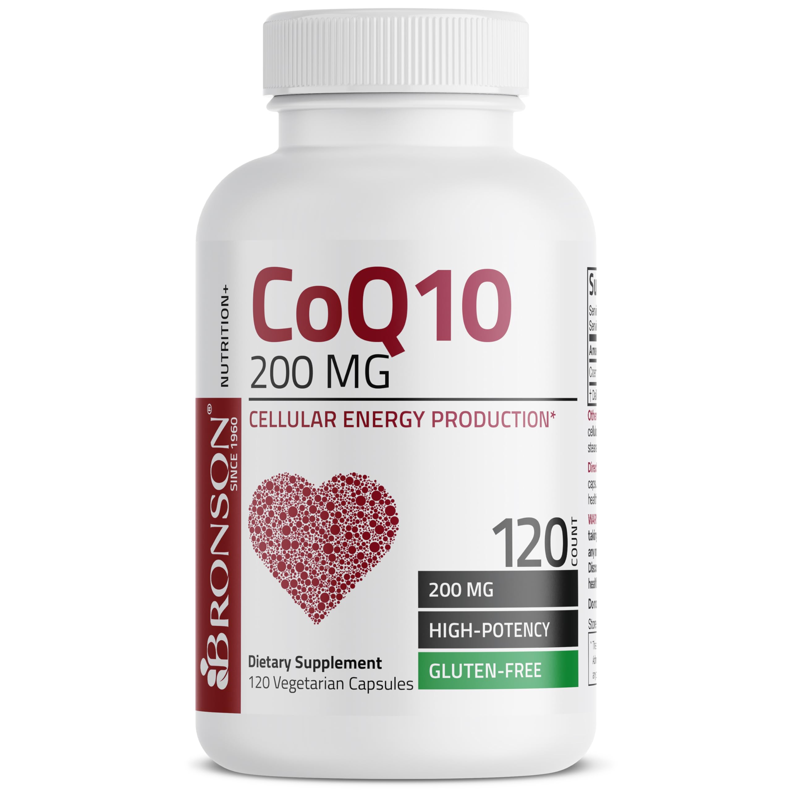 Bronson CoQ10 200mg vegetarian capsules with measuring spoon