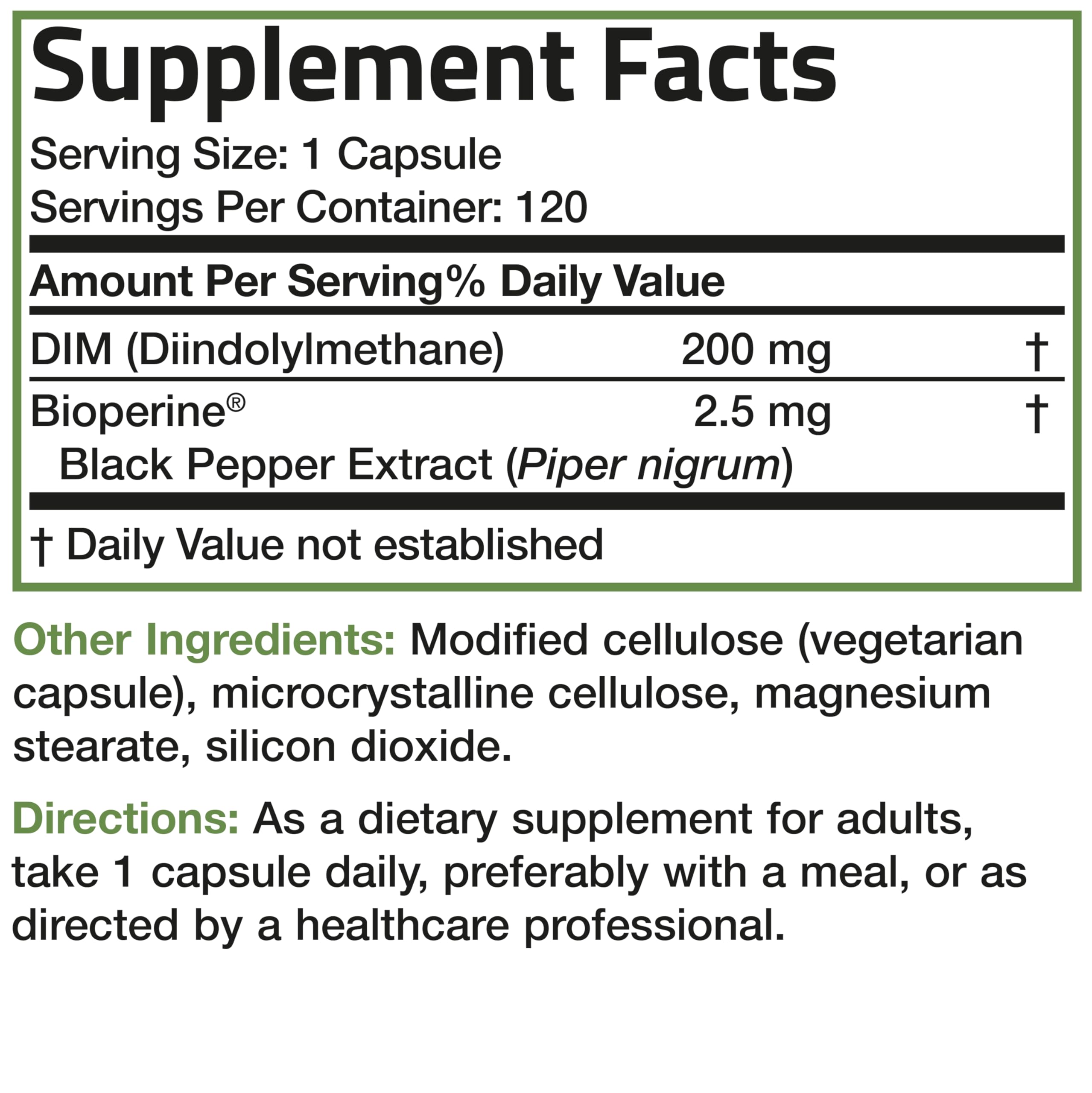 Bronson DIM Supplement 200 MG on a wooden table