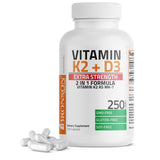 Bronson Extra Strength K2 + D3 10000 IU capsules front view