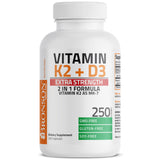 Bronson Extra Strength K2 + D3 10000 IU capsules with a measuring spoon