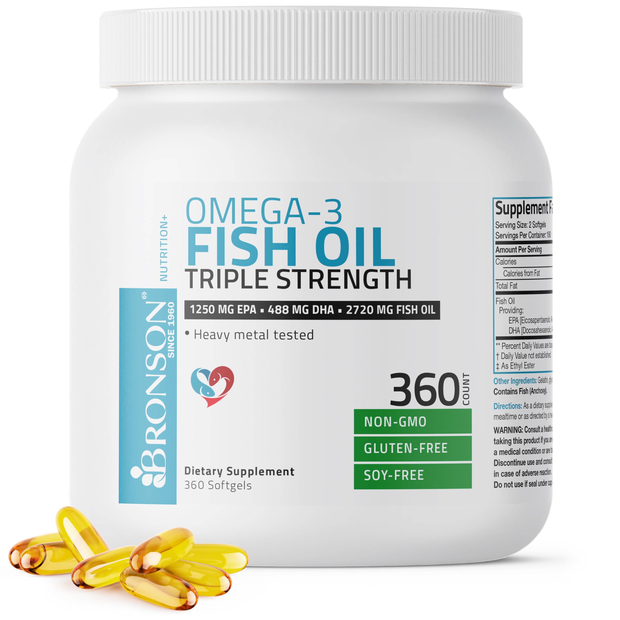 Bronson Fish Oil Supplement 757g front view