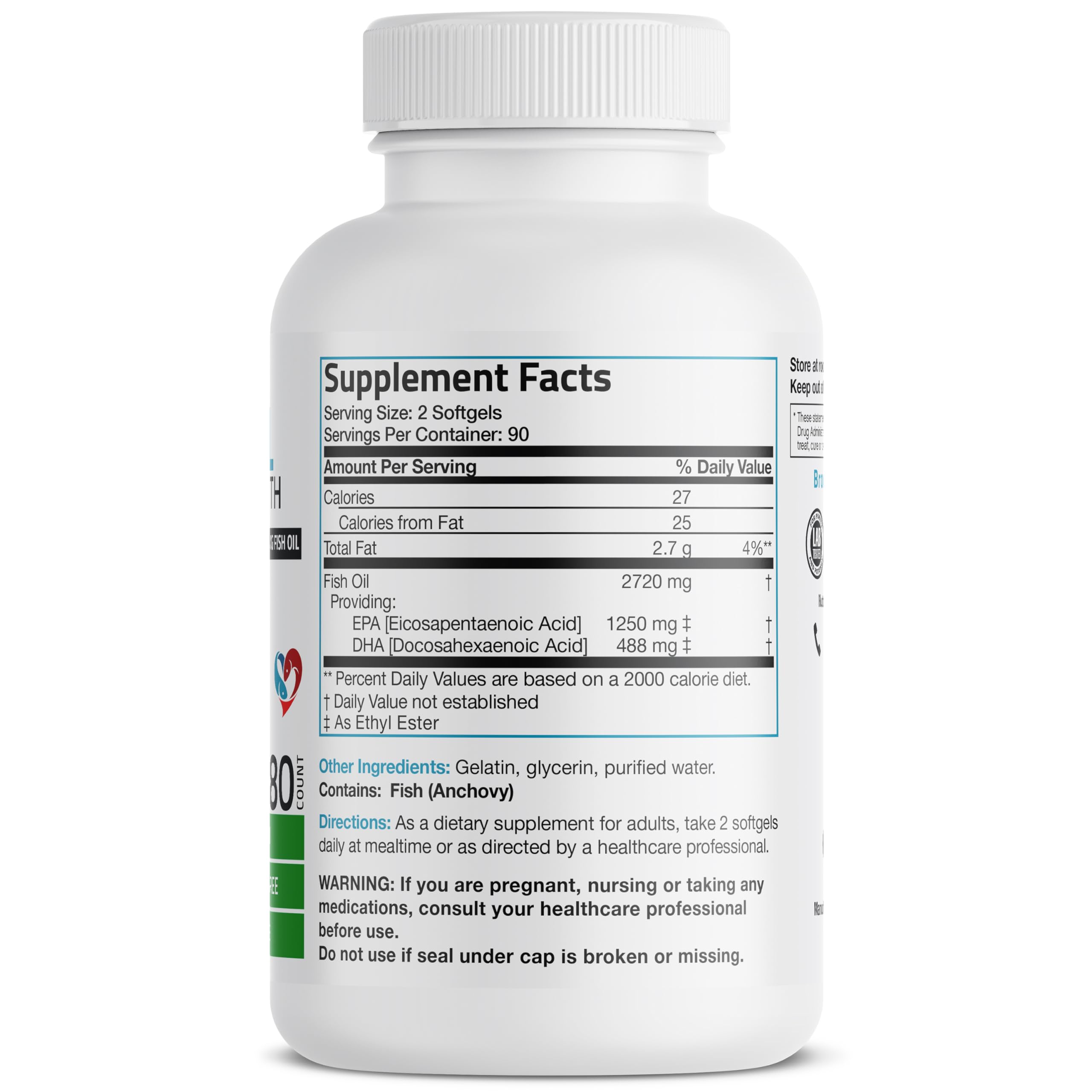 Bronson Fish Oil Supplement bottle with label