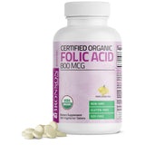 Bronson Folic Acid 800 mcg supplement bottle front view