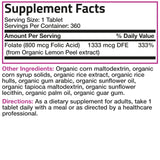 Bronson Folic Acid 800 mcg supplement with measuring spoon