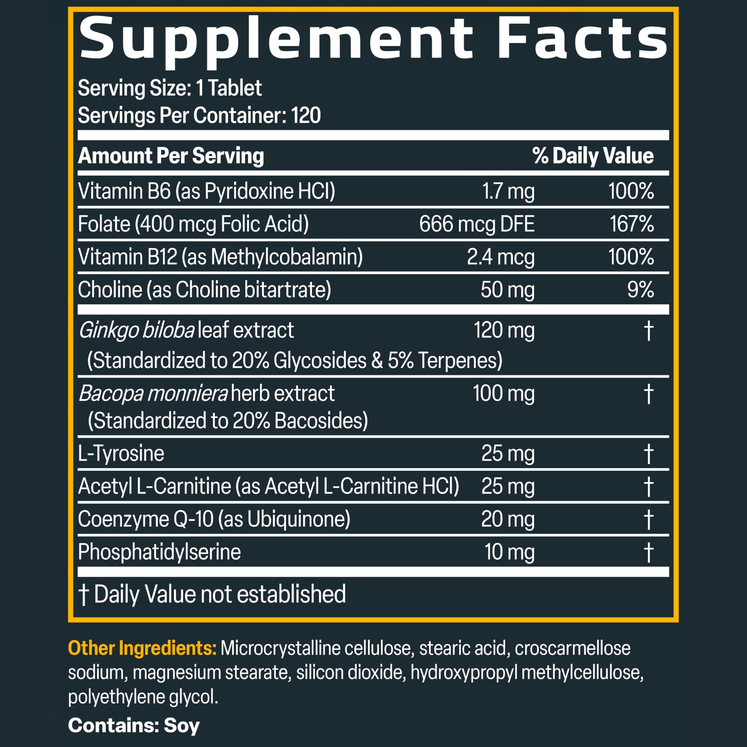 Bronson Ginkgo Biloba 100g supplement packaging details