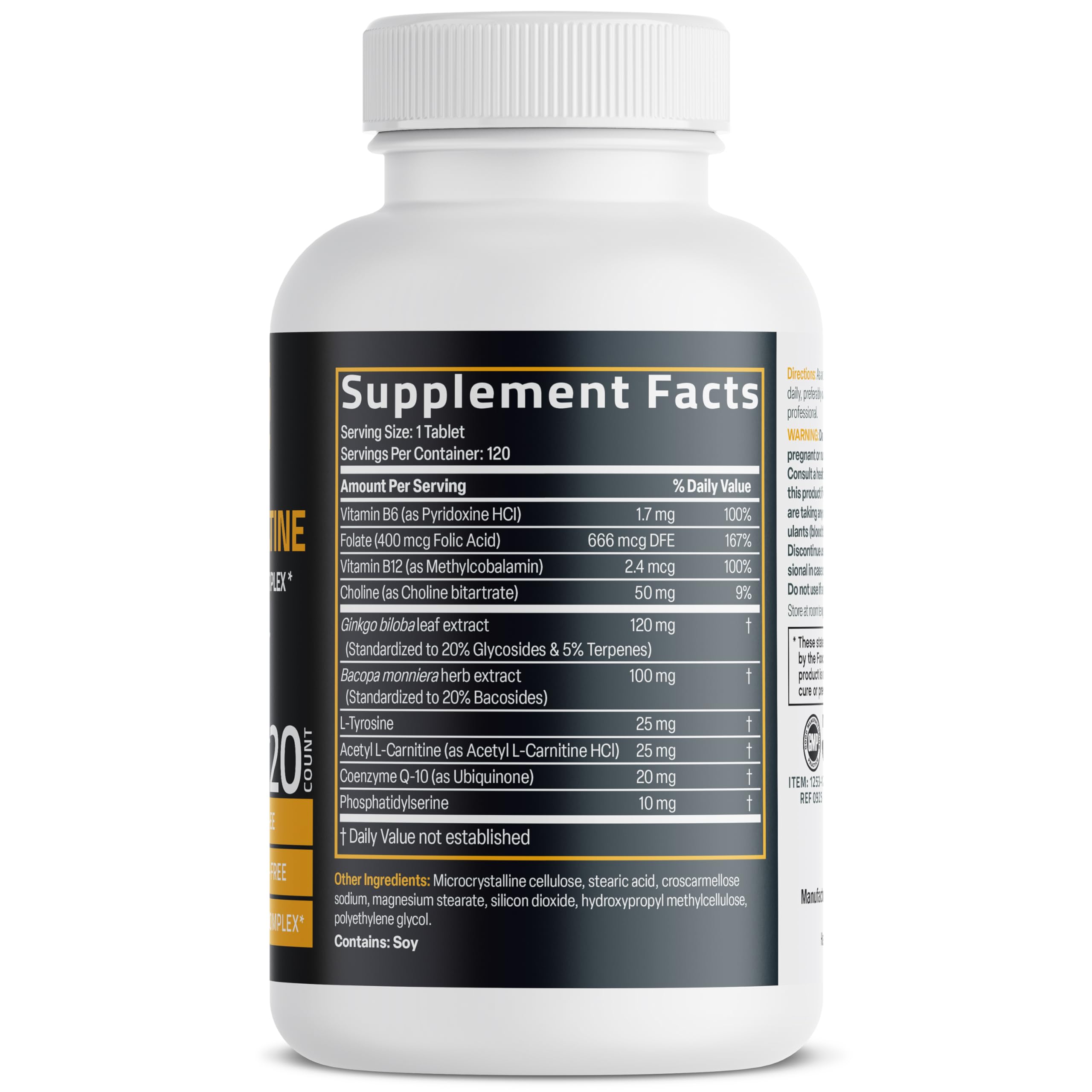 Bronson Ginkgo Biloba 100g supplement side view