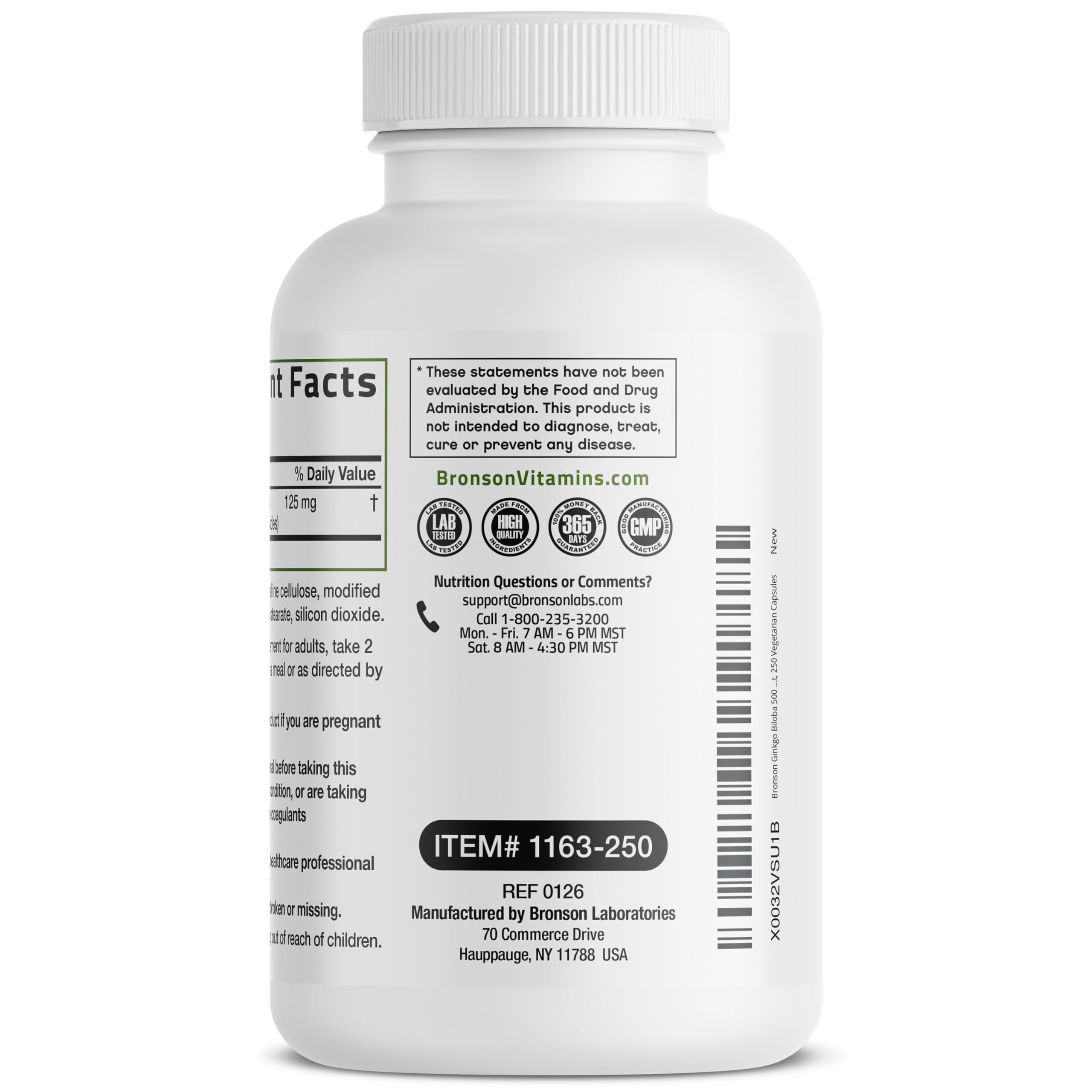 Bronson Ginkgo Biloba 125g product packaging