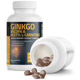 Bronson Ginkgo Biloba supplement displayed with herbal plants