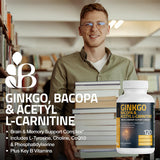 Bronson Ginkgo Biloba supplement ingredients list on packaging