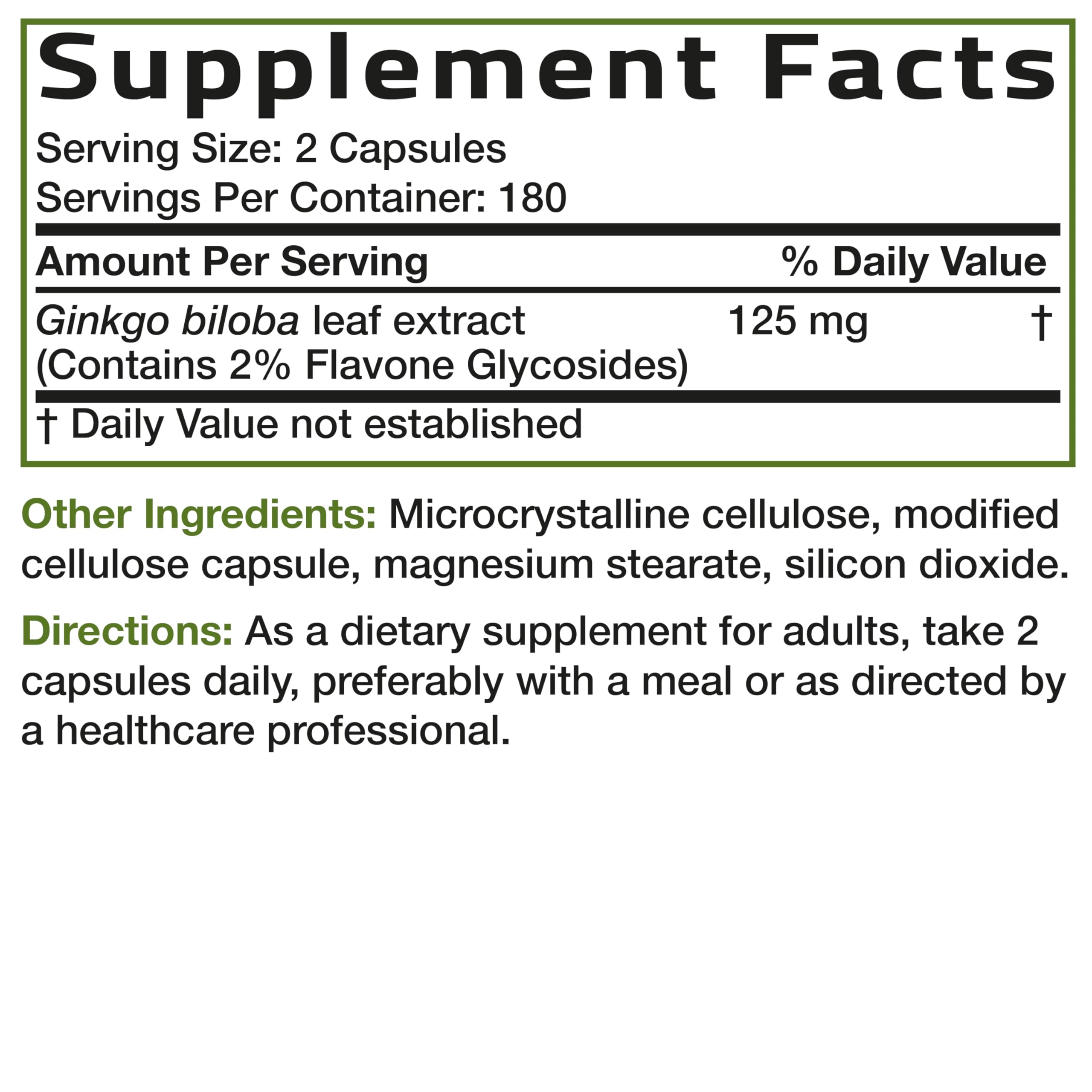 Bronson Ginkgo Biloba supplement with measuring spoon