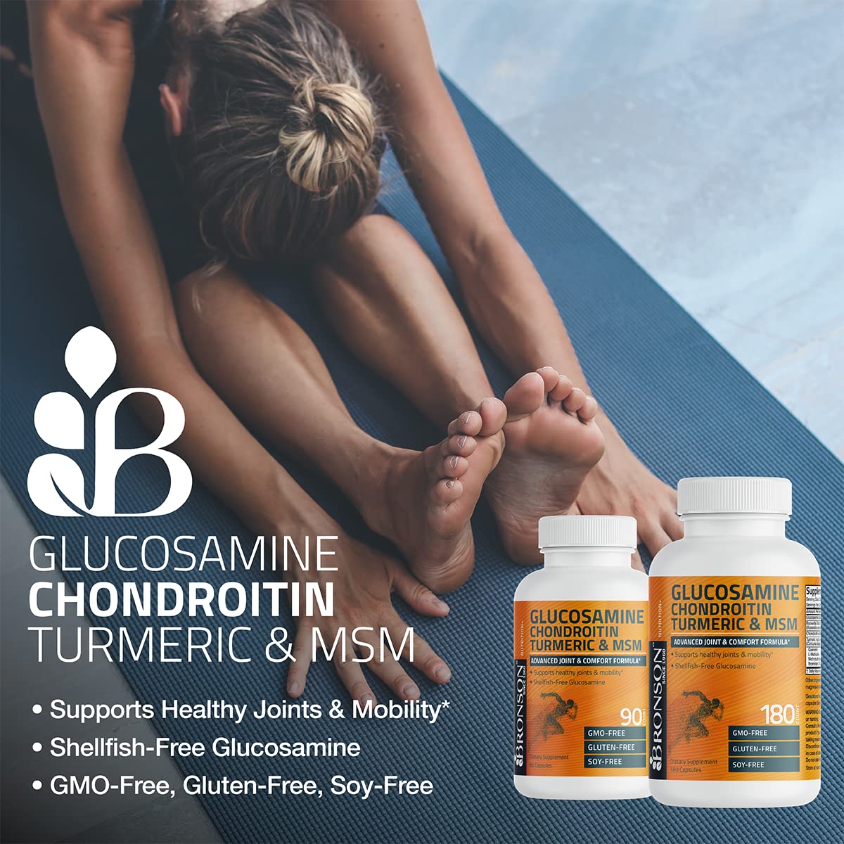 Bronson Glucosamine Chondroitin Turmeric & MSM capsule view