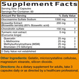 Bronson Glucosamine Chondroitin Turmeric & MSM capsules in hand