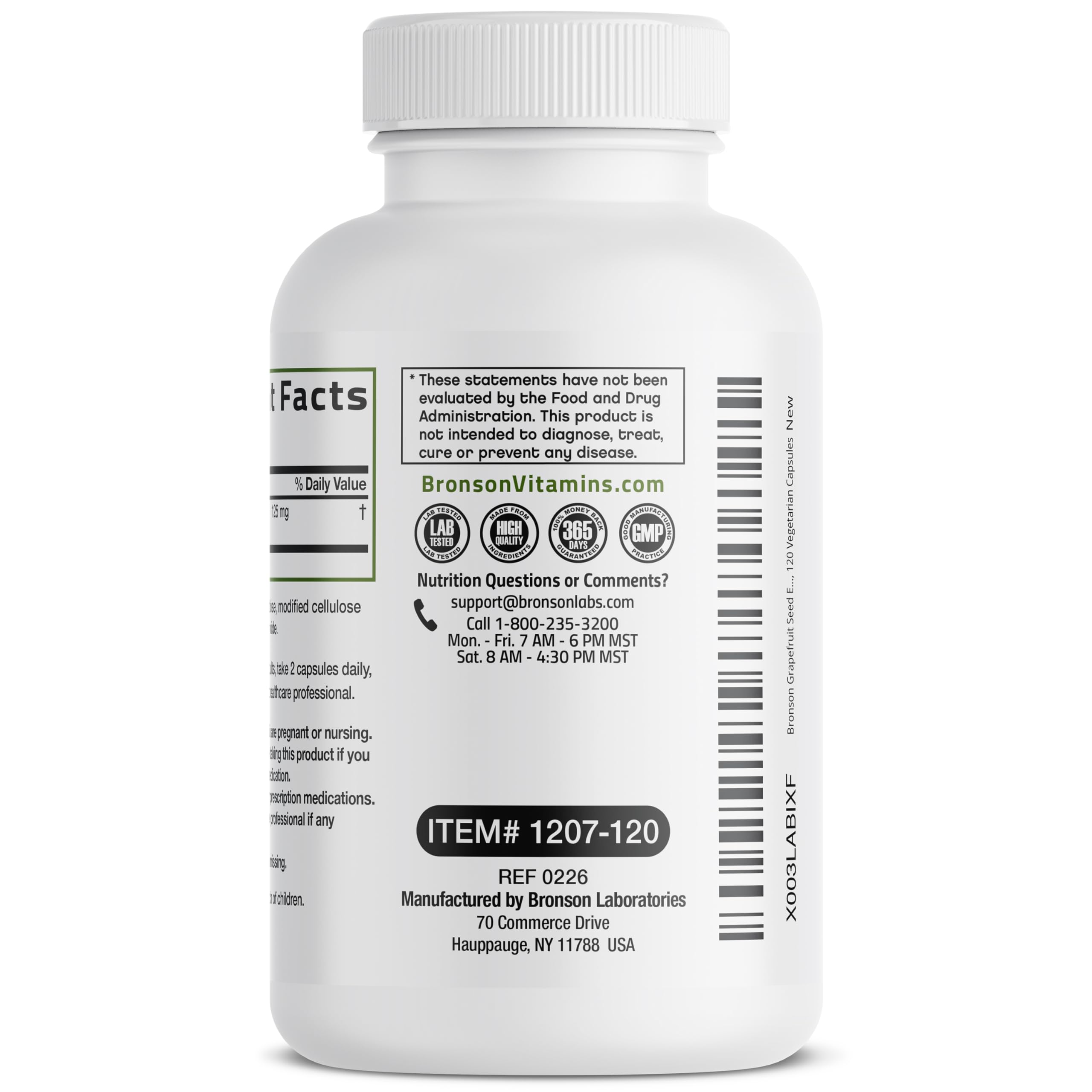 Bronson Grapefruit Seed Extract ingredients list