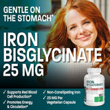 Bronson Iron Bisglycinate 25mg vegetarian capsules bottle with label