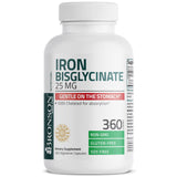 Bronson Iron Bisglycinate 25mg vegetarian capsules with measuring spoon