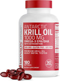 Bronson Krill Oil 1000mg softgel bottle front view