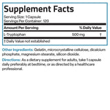Bronson L-Tryptophan 500 MG capsules in a health supplement setting