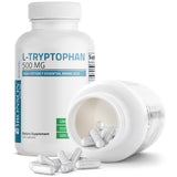 Bronson L-Tryptophan 500 MG capsules with measuring spoon