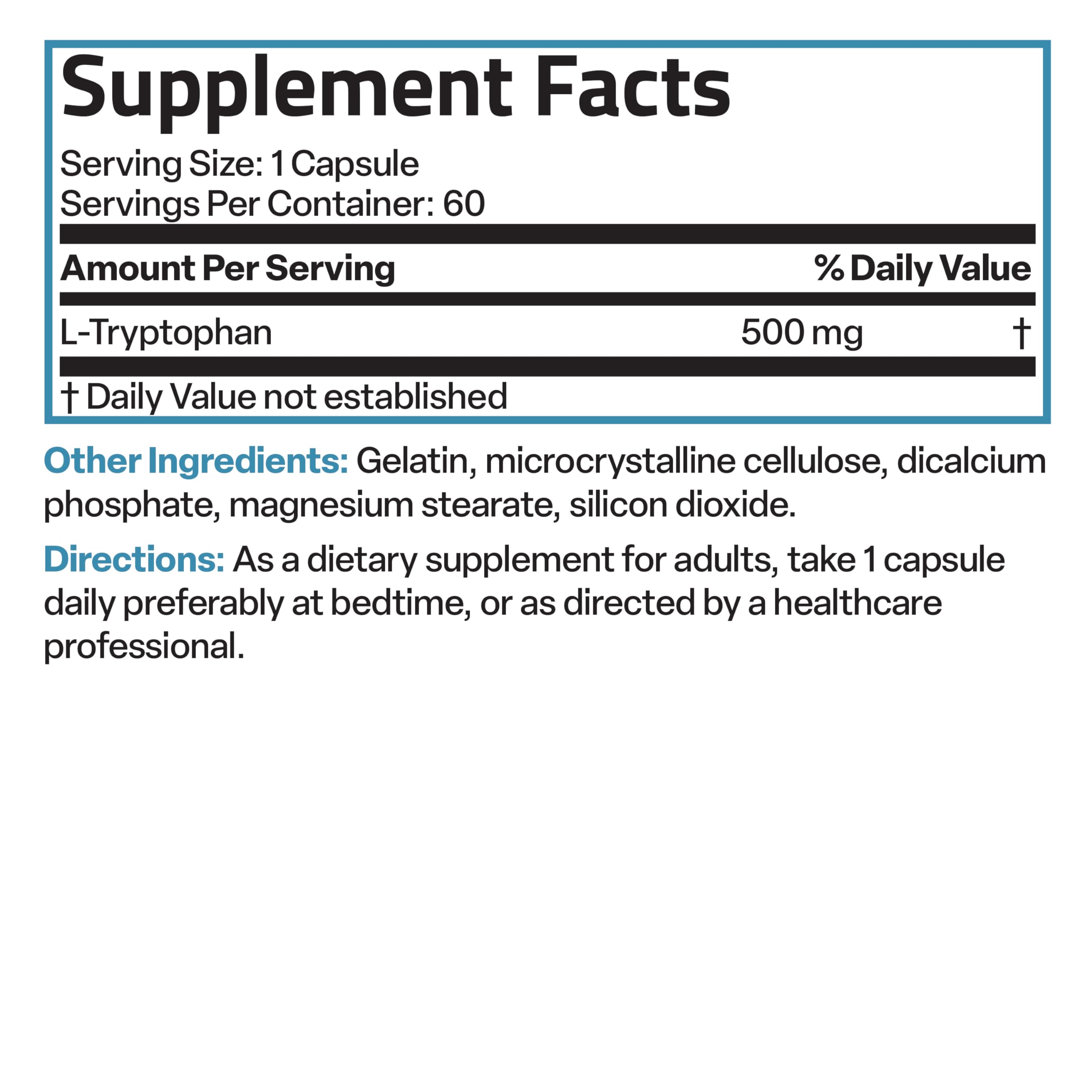 Bronson L-Tryptophan 500mg supplement capsules lifestyle scene