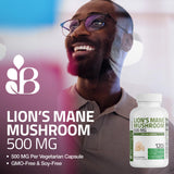 Bronson Lion's Mane Mushroom Capsules 500MG bottle with label