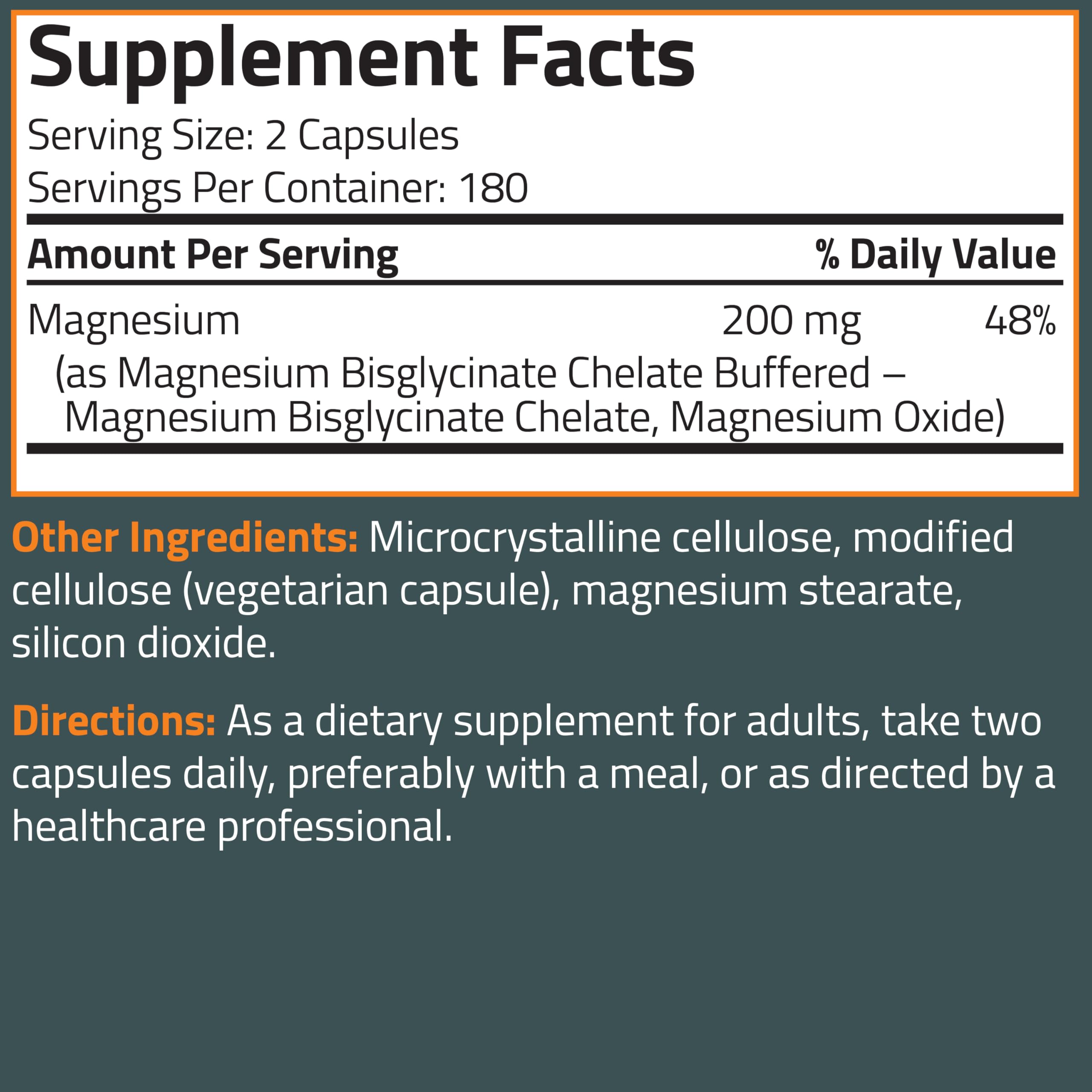 Bronson Magnesium Glycinate Chelate 200MG 120 Capsules in a health supplement setting