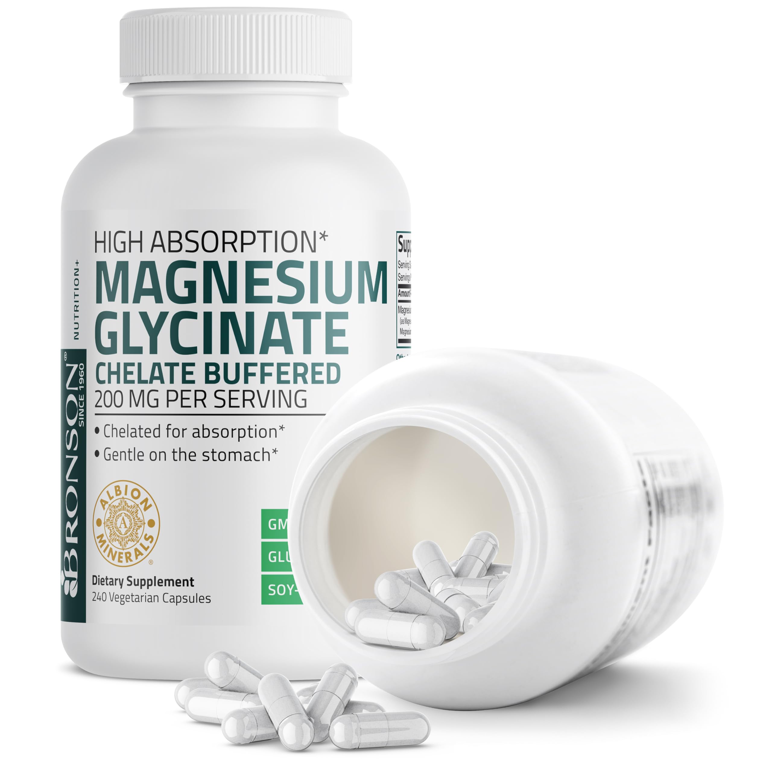 Bronson Magnesium Glycinate Chelate 249g packaging details