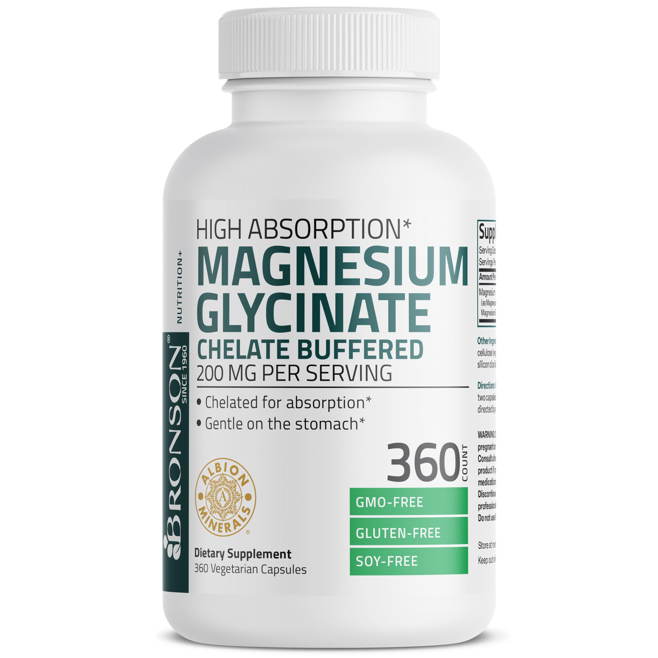 Bronson Magnesium Glycinate Chelate 372g packaging