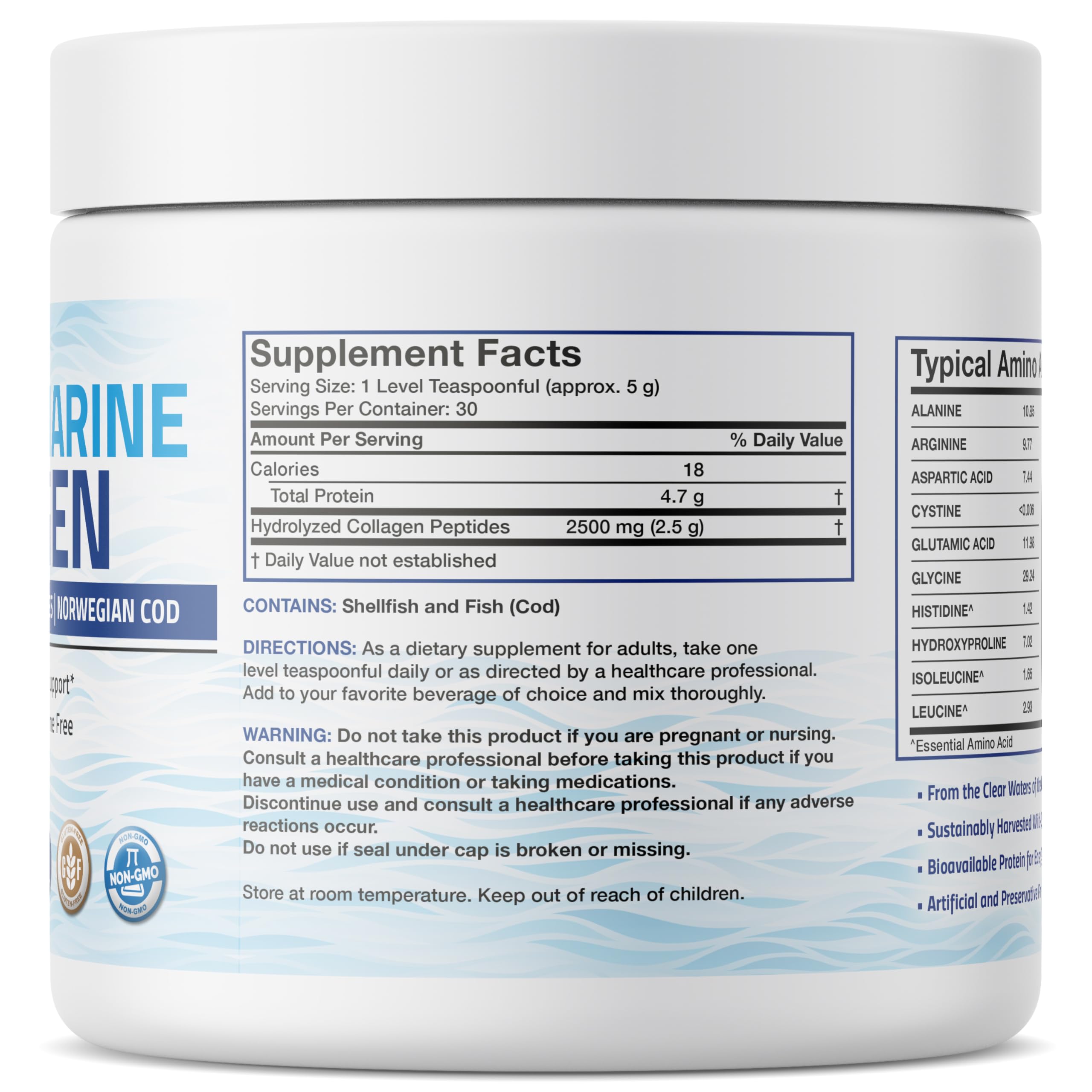 Bronson Marine Collagen Powder 200g packaging