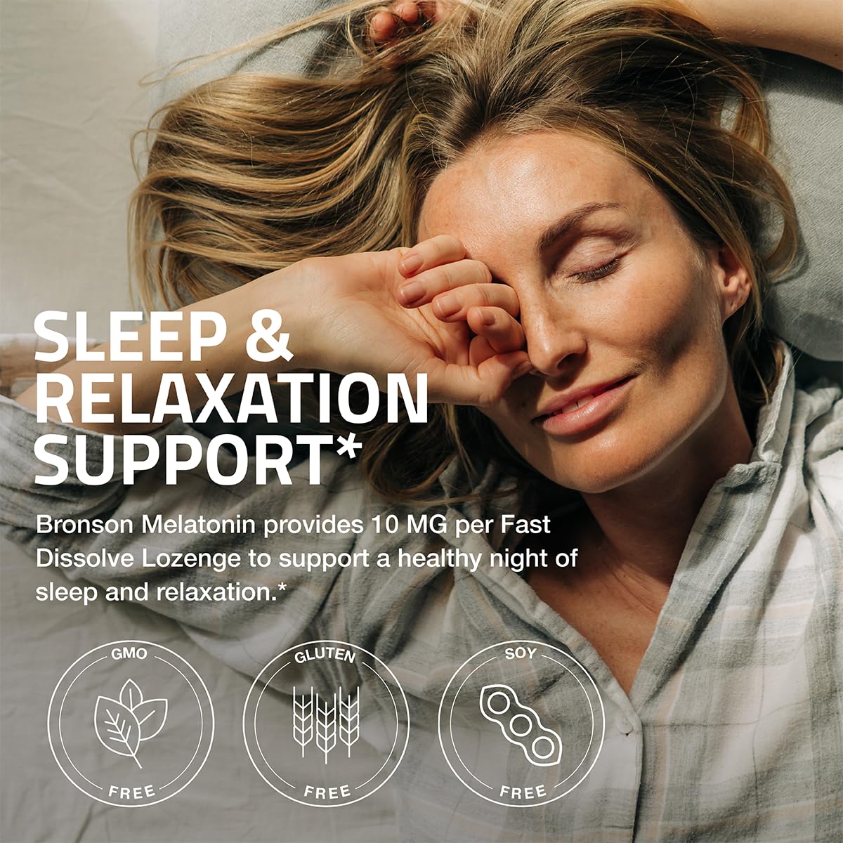Bronson Melatonin 10 mg cherry tablets close-up