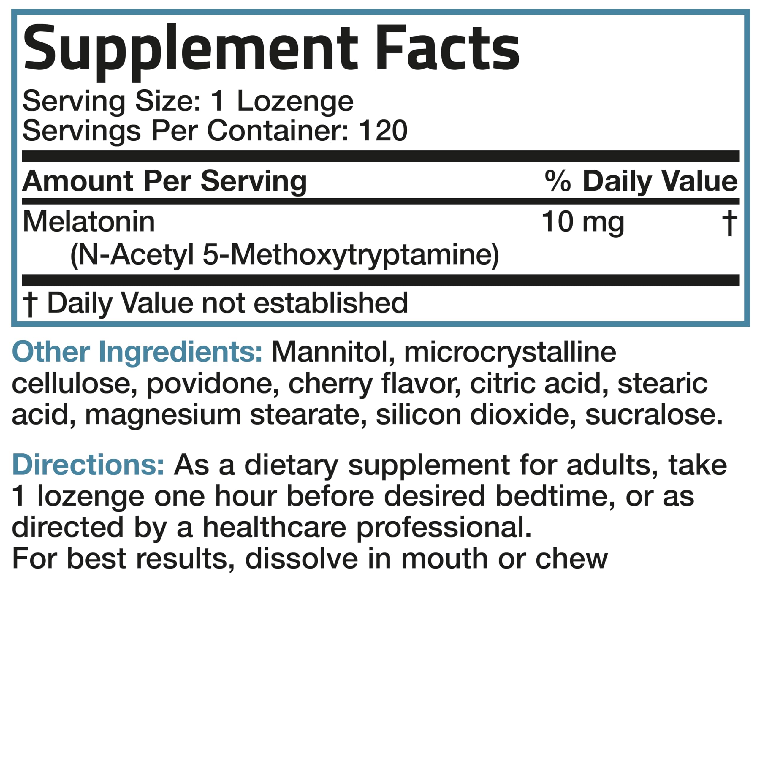 Bronson Melatonin 10 mg Cherry Tablets in hand