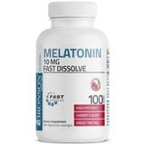 Bronson Melatonin 10 mg cherry tablets on a table