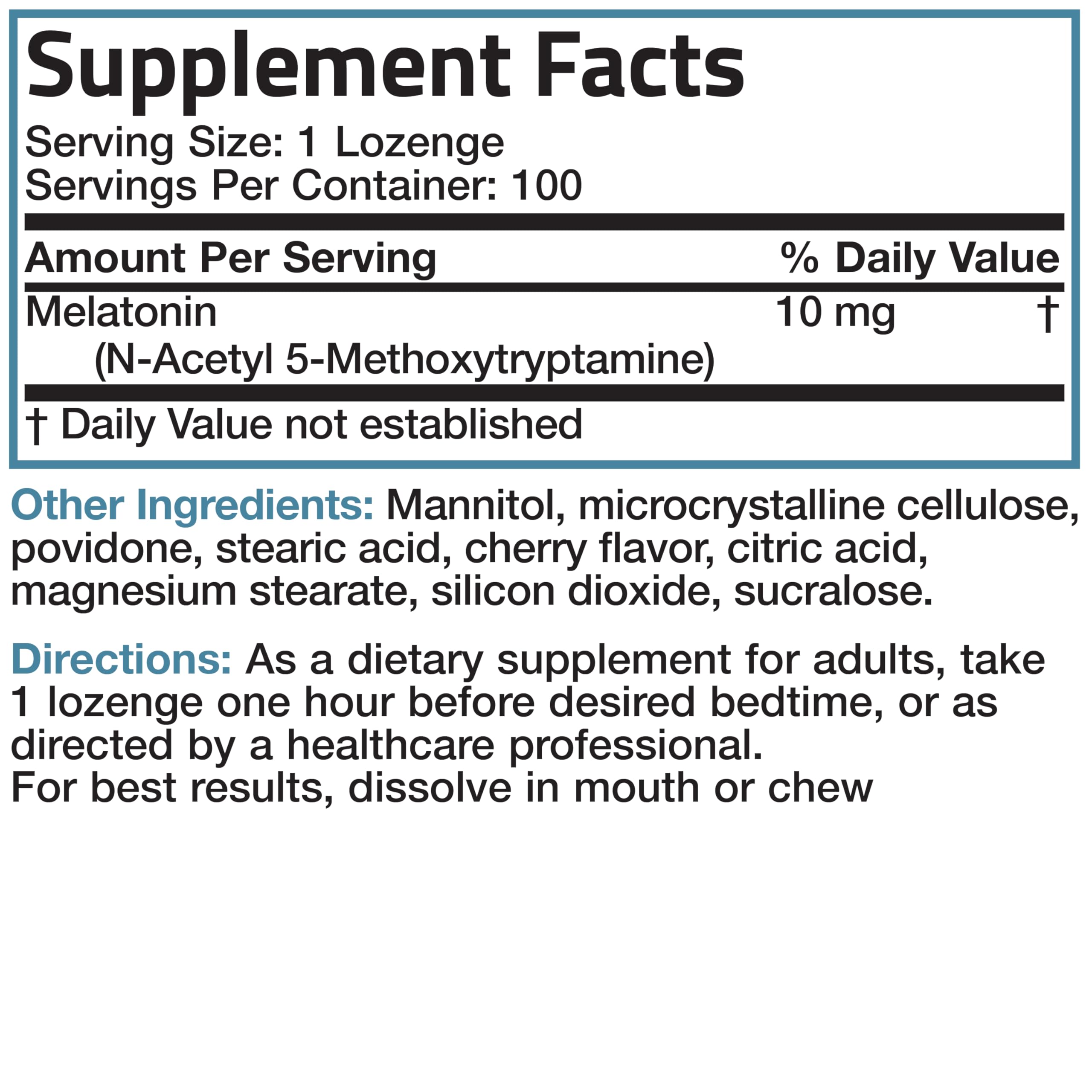 Bronson Melatonin 10 mg cherry tablets opened bottle