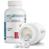 Bronson Melatonin 10 mg Fast Dissolve Cherry Tablets on a table