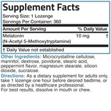 Bronson Melatonin 10 MG fast dissolve peppermint tablets on a table