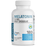 Bronson Melatonin 12 mg Fast Dissolve Lozenges with a glass of water