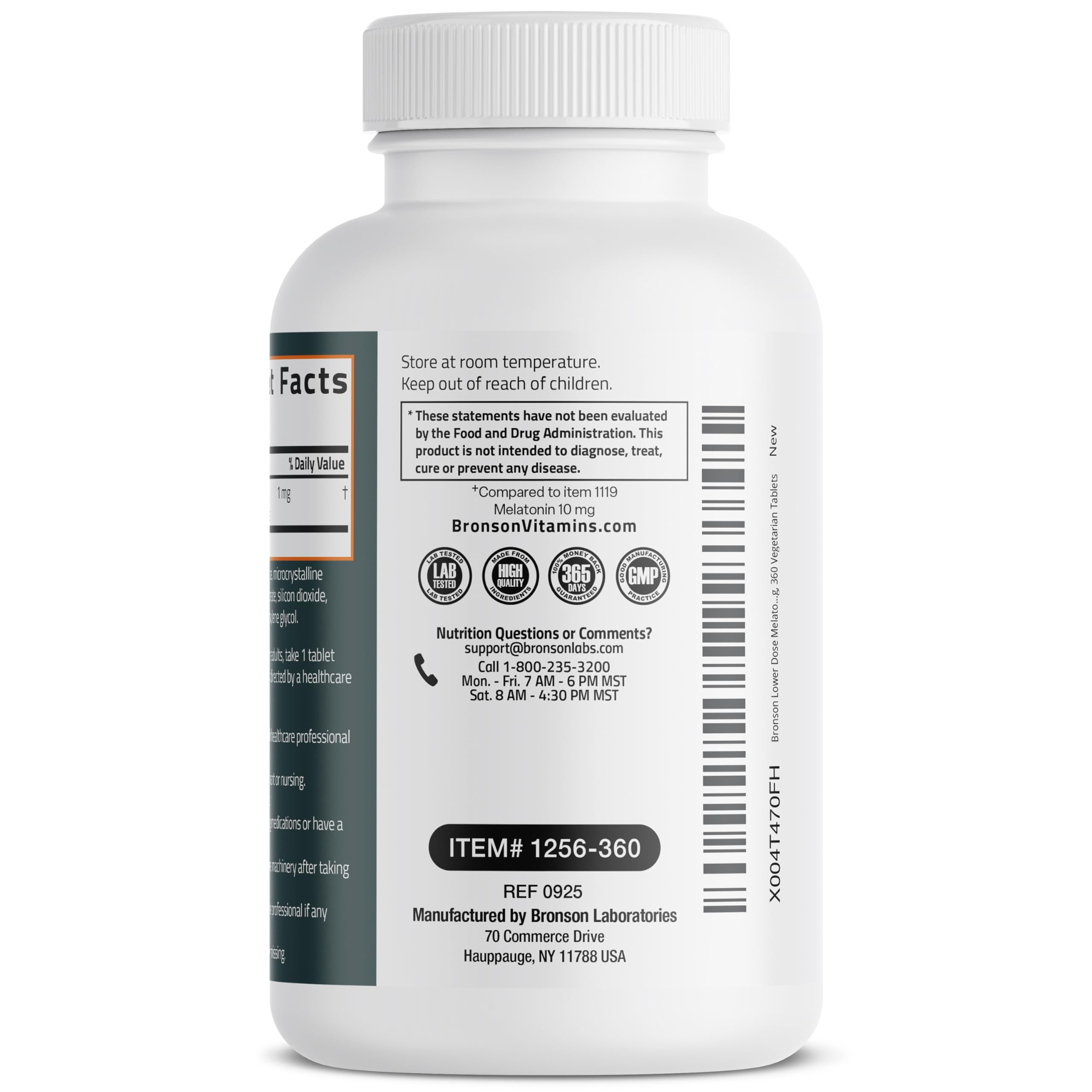 Bronson Melatonin 1MG Vegetarian Tablets on a wooden table