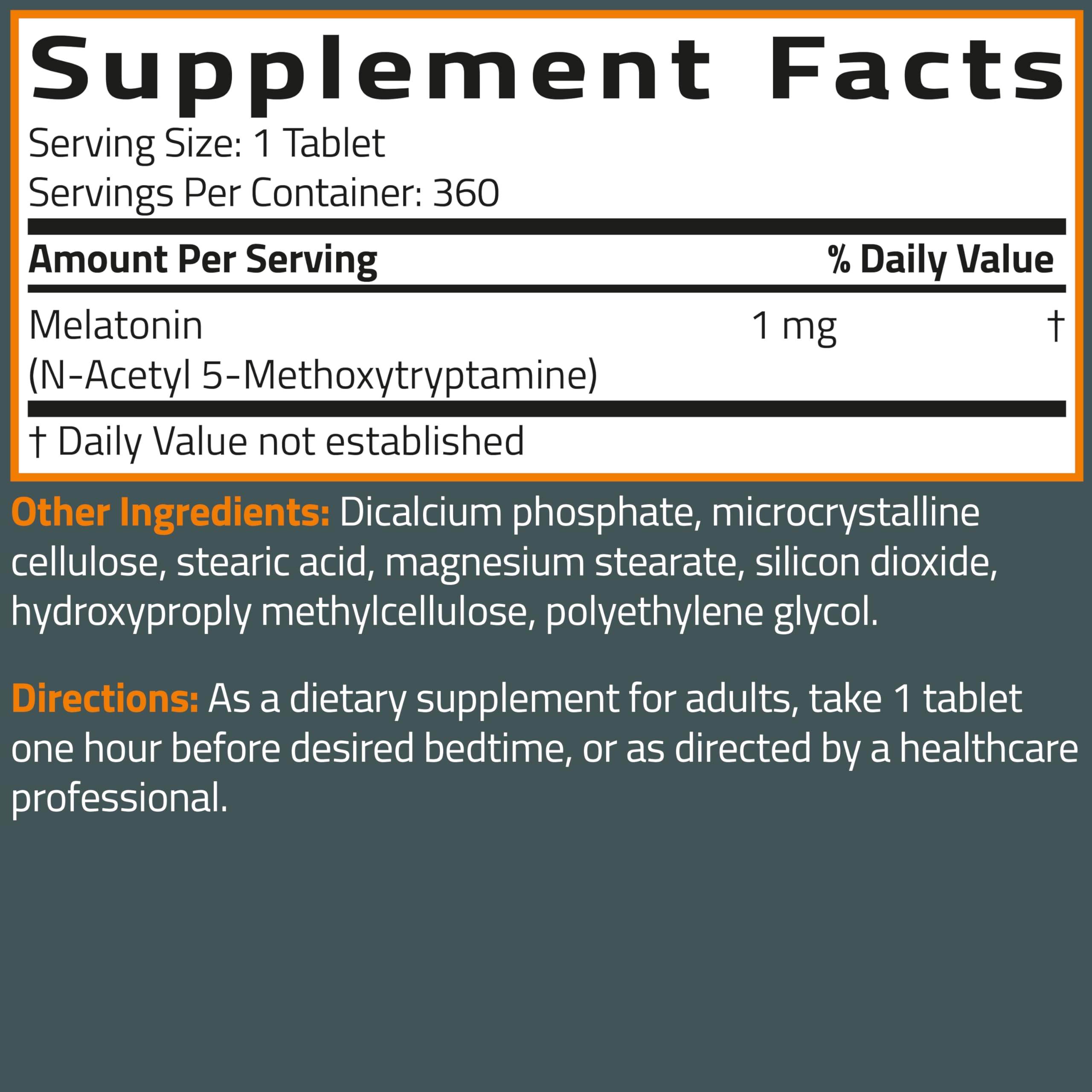 Bronson Melatonin 1MG Vegetarian Tablets with other supplements