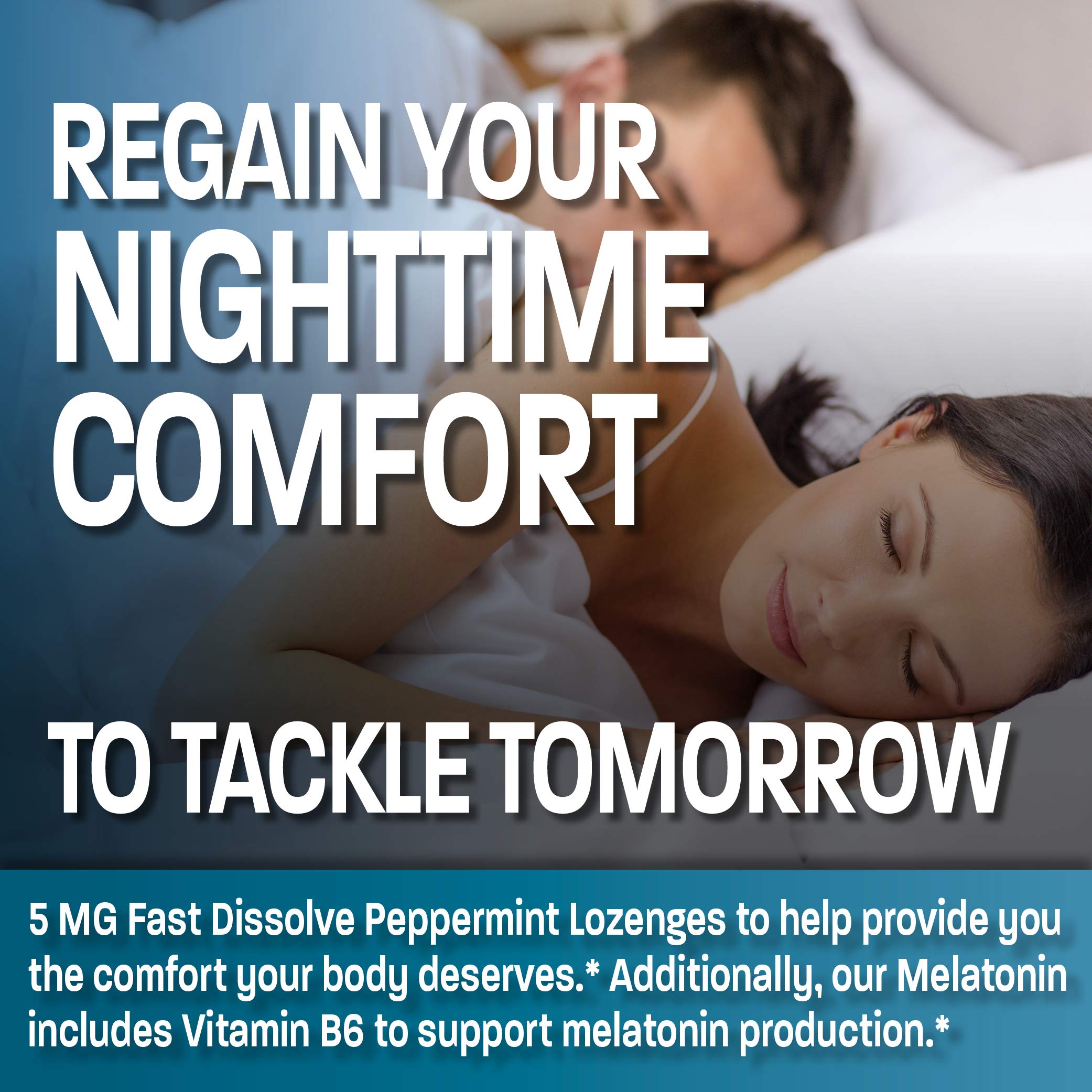 Bronson Melatonin 5mg Fast Dissolve Peppermint Lozenges close-up of lozenge