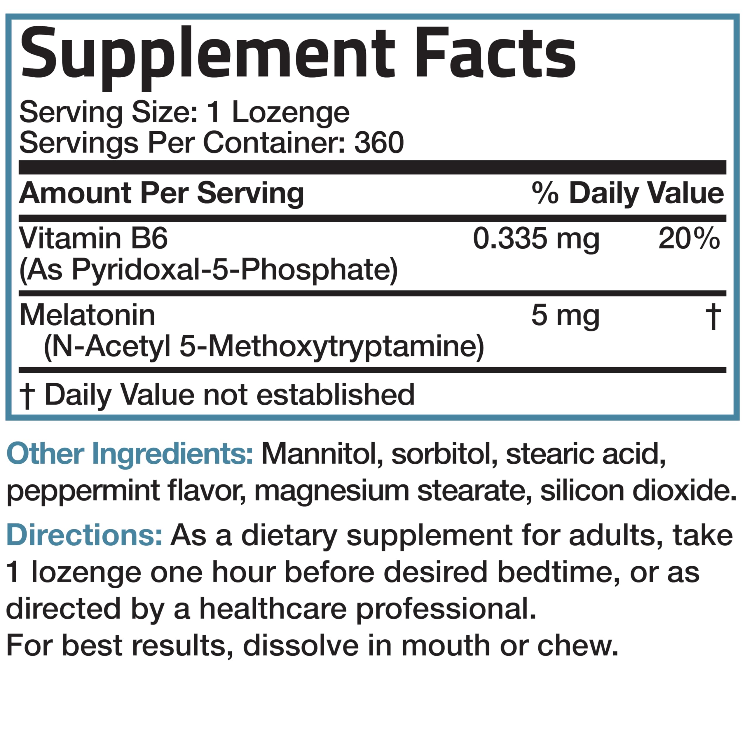 Bronson Melatonin 5mg Fast Dissolve Peppermint Lozenges in hand