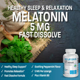 Bronson Melatonin 5mg Fast Dissolve Peppermint Lozenges packaging