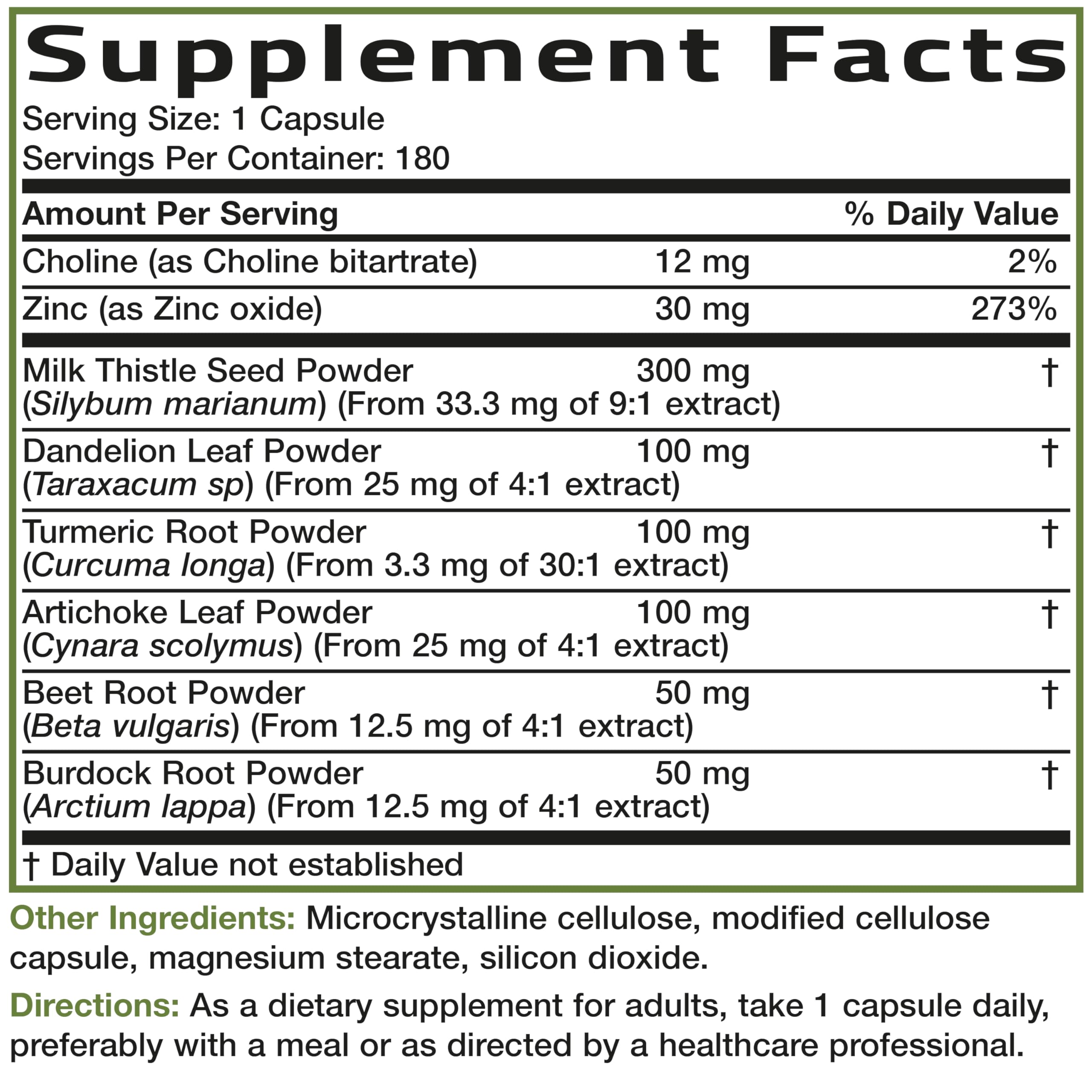 Bronson Milk Thistle capsules packaging details