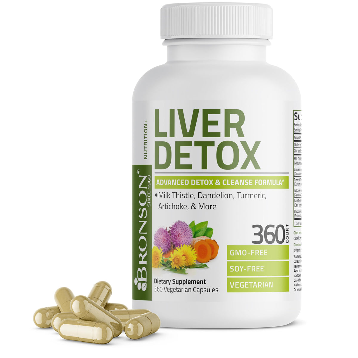 Bronson Milk Thistle Liver Support Supplement front view