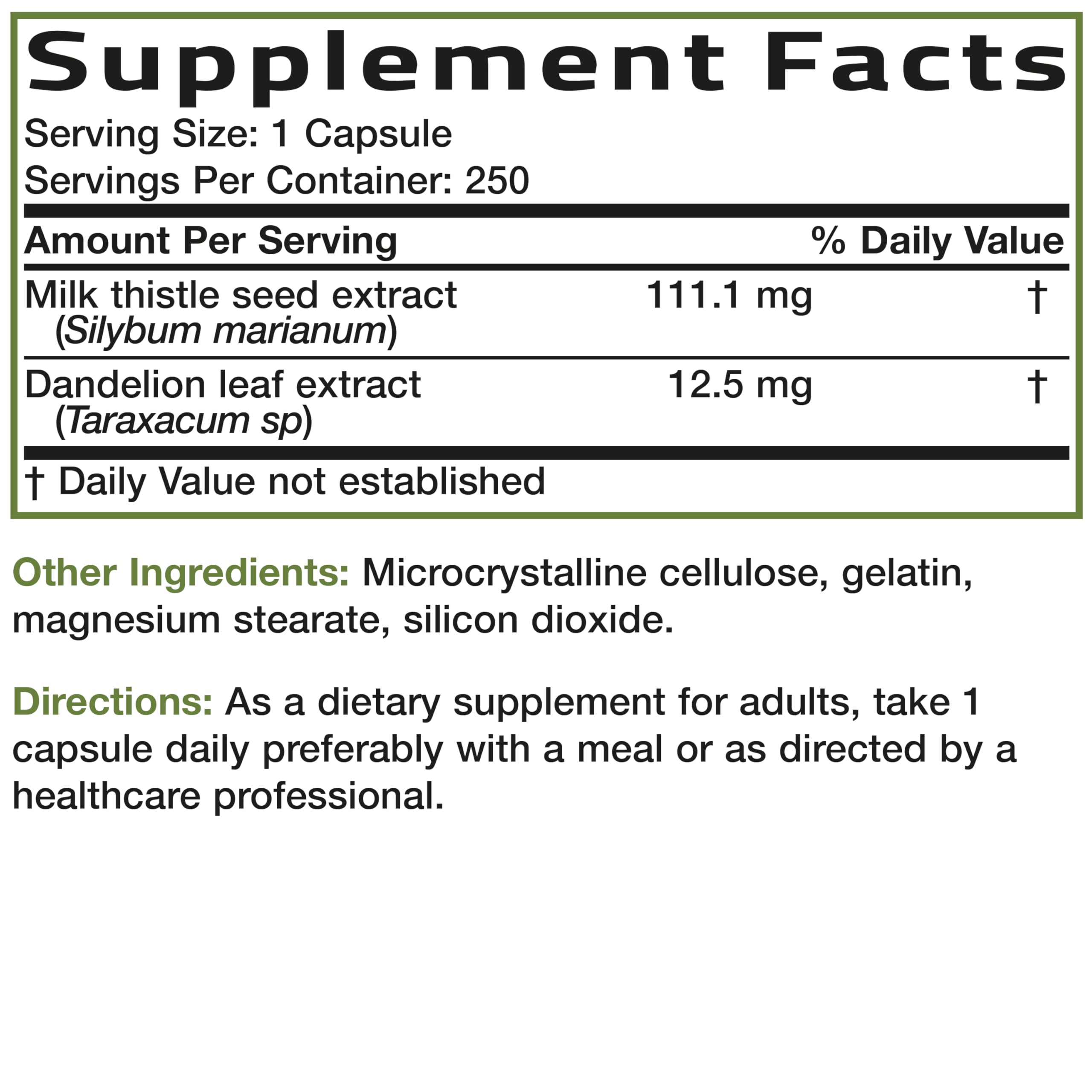 Bronson Milk Thistle with Dandelion Extract in a health setting