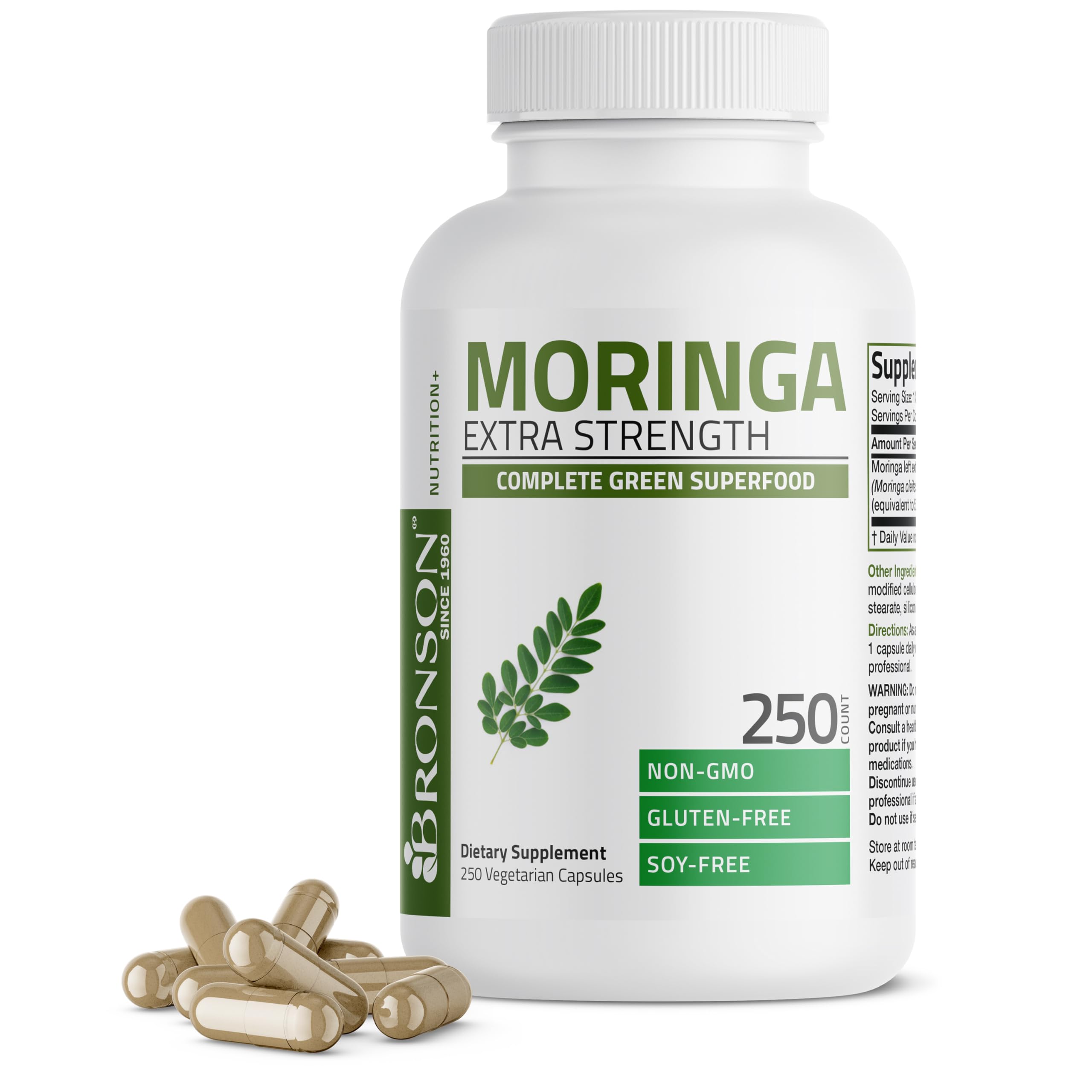 Bronson Moringa Extra Strength Herbal Supplement front view